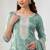 Sea green crepe zari work semi stitched salwar suits