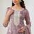 Lavender crepe zari work semi stitched salwar suits