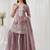 Lavender crepe zari work semi stitched salwar suits