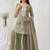 Olive green crepe zari work semi stitched salwar suits