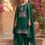 Dark green silk blend zari work semi stitched salwar suits