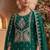Dark green silk blend zari work semi stitched salwar suits