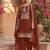 Rust brown silk blend zari work semi stitched salwar suits