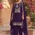 Purple silk blend zari work semi stitched salwar suits