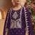 Purple silk blend zari work semi stitched salwar suits
