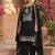 Black silk blend zari work semi stitched salwar suits