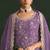Purple silk blend zari work semi stitched salwar suits