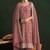 Dusty pink silk blend zari work semi stitched salwar suits