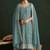 Sky blue silk blend zari work semi stitched salwar suits