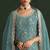 Sky blue silk blend zari work semi stitched salwar suits