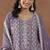 Purple silk blend sequins work semi stitched salwar suits