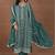 Teal silk blend sequins work semi stitched salwar suits