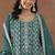 Teal silk blend sequins work semi stitched salwar suits