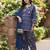 Blue floral printed cotton kurta set