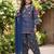 Blue floral printed cotton kurta set
