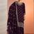 Purple georgette floral print semi stitched salwar suits