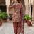 Maroon floral printed cotton kurta set