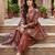 Maroon floral printed cotton kurta set