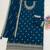 Teal georgette floral print semi stitched salwar suits