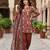 Maroon floral printed cotton kurta set