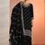 Black georgette floral print semi stitched salwar suits