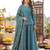 Blue hand embroidered silk blend kurta set