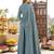 Blue hand embroidered silk blend kurta set