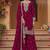 Rani pink faux georgette zari work semi stitched salwar suits