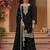 Black faux georgette zari work semi stitched salwar suits