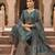 Teal floral printed cotton kurta set