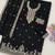 Black faux georgette zari work semi stitched salwar suits
