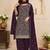 Wine faux georgette sequins work semi stitched salwar suits