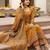 Mustard floral printed cotton kurta set