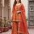 Rust floral printed cotton kurta set