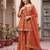 Rust floral printed cotton kurta set