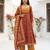 Rust floral printed cotton kurta set