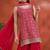 Red georgette hand embroidery semi stitched salwar suits