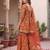 Rust floral printed cotton kurta set