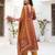 Rust floral printed cotton kurta set