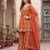 Rust floral printed cotton kurta set