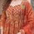 Rust floral printed cotton kurta set