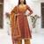 Rust floral printed cotton kurta set