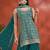Blue georgette hand embroidery semi stitched salwar suits