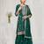 Emerald green fancy fabric hand embroidery semi stitched salwar suits