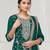 Emerald green fancy fabric hand embroidery semi stitched salwar suits