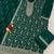 Emerald green fancy fabric hand embroidery semi stitched salwar suits