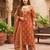 Rust floral printed cotton kurta set