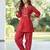 Red floral printed cotton kurta set