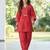 Red floral printed cotton kurta set