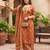 Rust floral printed cotton kurta set